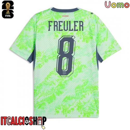 Svizzera Remo Freuler #8 Seconda Maglia Mondiali 2026 Manica Corta